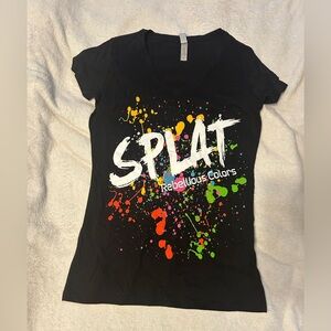 Gildan Black Splat Tee with Colorful Print